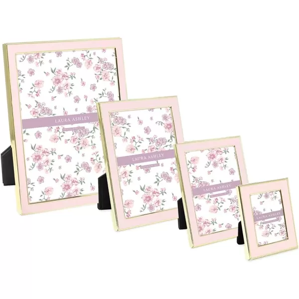 Laura Ashley 8x10 White Enamel Picture Frame, Silver Metal Edge with Easel, for Countertop, Counterspace, Tabletop Display, Bookshelf, Desk, Wall Décor, Photo Gallery