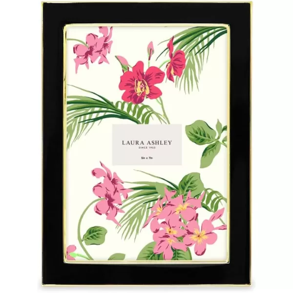 Laura Ashley 8x10 White Enamel Picture Frame, Silver Metal Edge with Easel, for Countertop, Counterspace, Tabletop Display, Bookshelf, Desk, Wall Décor, Photo Gallery