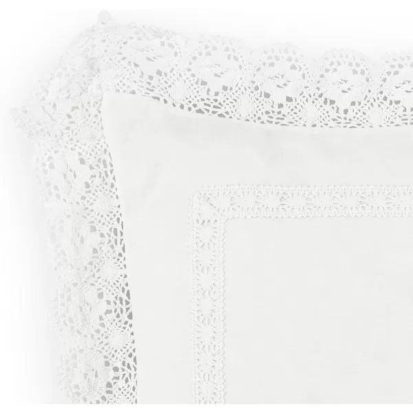 Laura Ashley Annabella Collection Perfect Decorative Throw Pillow, Premium Designer Quality, Decorative Pillow for Bedroom Living Room and Home Décor, 16x16, White