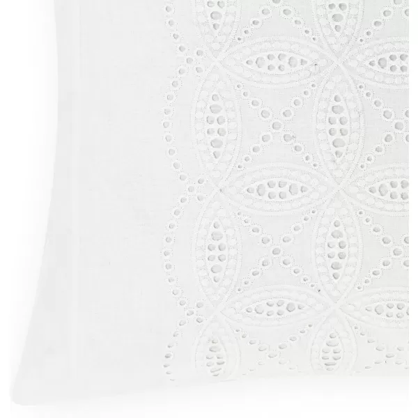 Laura Ashley Annabella Collection Perfect Decorative Throw Pillow, Premium Designer Quality, Decorative Pillow for Bedroom Living Room and Home Décor, 16x16, White