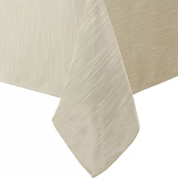 Laura Ashley Arabesque Luxurious Shimmery Fabric Tablecloth for Formal Dining, Holiday, Wedding or Party, 60" x 120", White