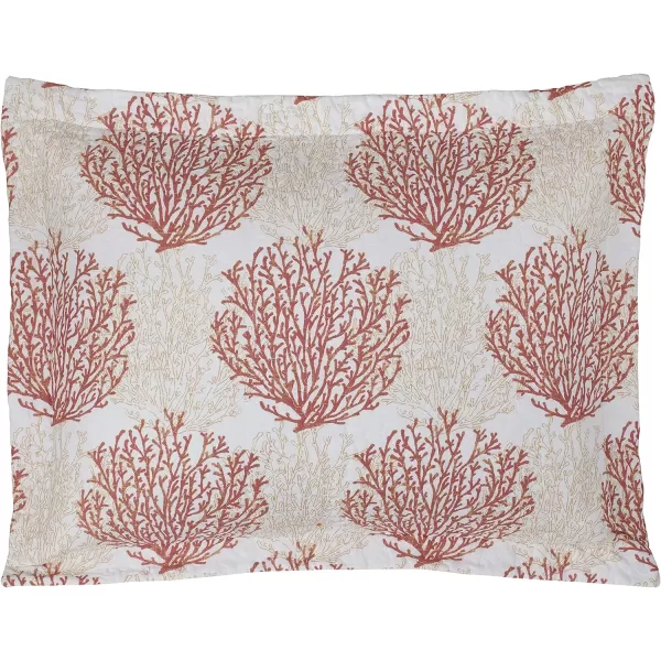 Laura Ashley | Coral Coast Collection | Quilt Set - Ultra Soft All Season Bedding, Reversible Stylish Bedding with Matching Sham, Queen, Coral