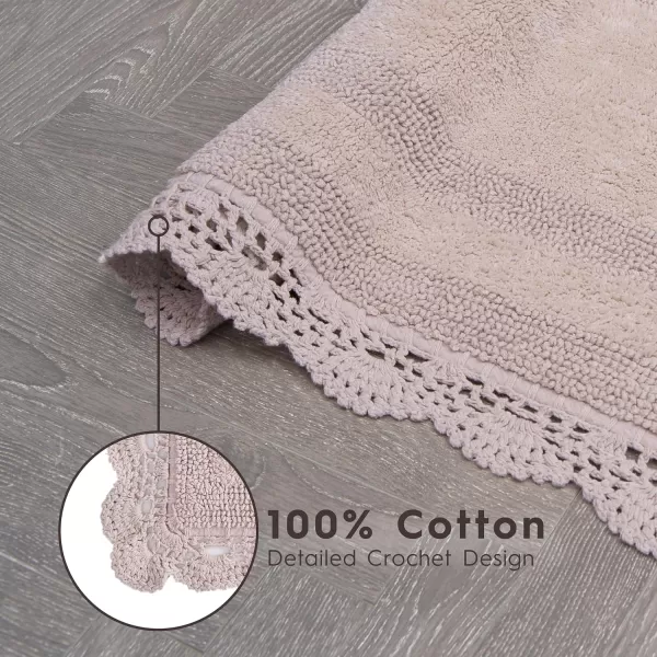 Laura Ashley Crochet Cotton 17x24 in. Bath Rug, Indigo