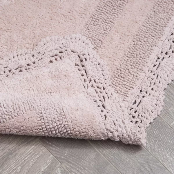 Laura Ashley Crochet Cotton 17x24 in. Bath Rug, Indigo