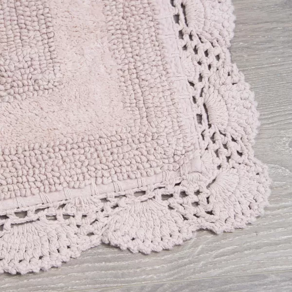 Laura Ashley Crochet Cotton 17x24 in. Bath Rug, Indigo