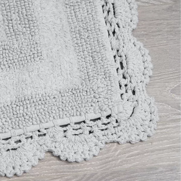 Laura Ashley Crochet Cotton 17x24 in. Bath Rug, Indigo