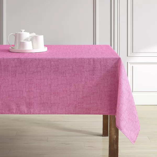 Laura Ashley Decorative Tablecloth, Wrinkle and Stain Resistant, Spillproof Water Repellant, Easy Care Washable Polyester Fabric for Dining, Kitchen, Holiday and Party, 70" Round, Cosmos