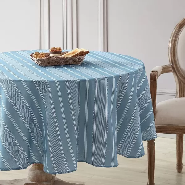 Laura Ashley Decorative Tablecloth, Wrinkle and Stain Resistant, Spillproof Water Repellant, Easy Care Washable Polyester Fabric for Dining, Kitchen, Holiday and Party, 70" Round, Cosmos