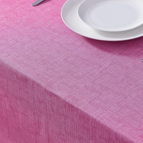 Laura Ashley Decorative Tablecloth, Wrinkle and Stain Resistant, Spillproof Water Repellant, Easy Care Washable Polyester Fabric for Dining, Kitchen, Holiday and Party, 70" Round, Cosmos