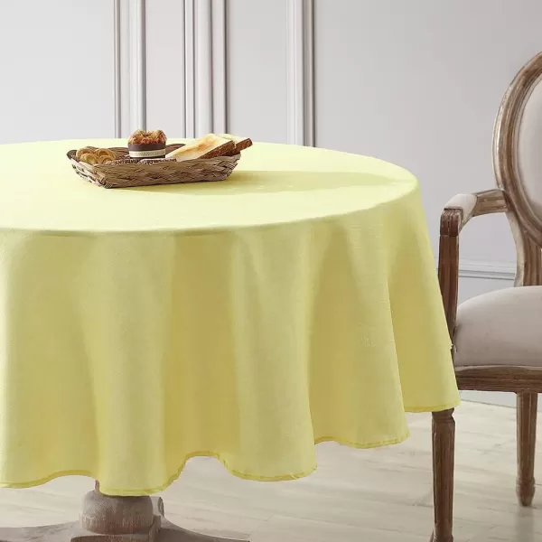 Laura Ashley Decorative Tablecloth, Wrinkle and Stain Resistant, Spillproof Water Repellant, Easy Care Washable Polyester Fabric for Dining, Kitchen, Holiday and Party, 70" Round, Cosmos