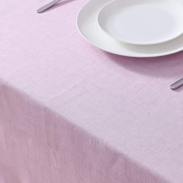 Laura Ashley Decorative Tablecloth, Wrinkle and Stain Resistant, Spillproof Water Repellant, Easy Care Washable Polyester Fabric for Dining, Kitchen, Holiday and Party, 70" Round, Cosmos