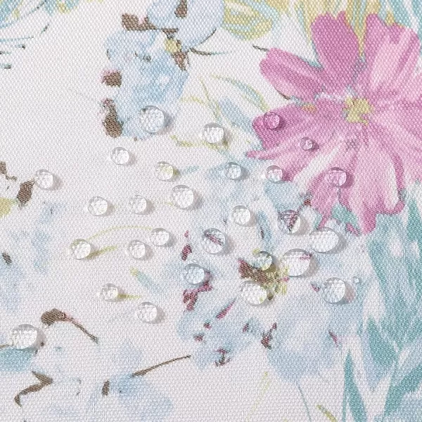 Laura Ashley Decorative Tablecloth, Wrinkle and Stain Resistant, Spillproof Water Repellant, Easy Care Washable Polyester Fabric for Dining, Kitchen, Holiday and Party, 70" Round, Cosmos