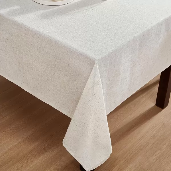 Laura Ashley Dothan Luxury Linen Blend Tablecloth for Formal Dining, Holiday, Wedding or Party, 60" x 120", Taupe