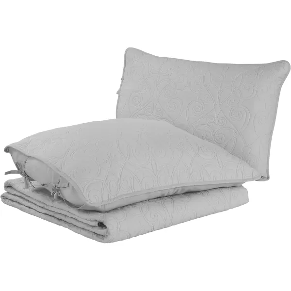 Laura Ashley Felicity Collection Quilt Set-100% Cotton, Reversible, All Season Bedding with Matching Sham, Pre-Washed for Added Softness, Queen, White