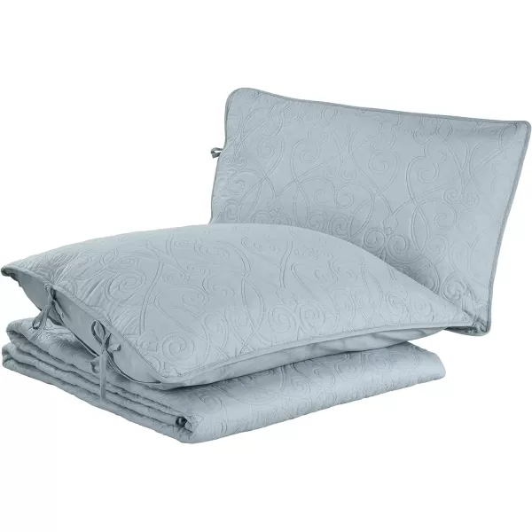 Laura Ashley Felicity Collection Quilt Set-100% Cotton, Reversible, All Season Bedding with Matching Sham, Pre-Washed for Added Softness, Queen, White
