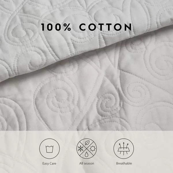 Laura Ashley Felicity Collection Quilt Set-100% Cotton, Reversible, All Season Bedding with Matching Sham, Pre-Washed for Added Softness, Queen, White