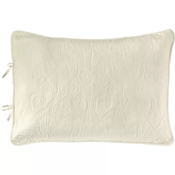 Laura Ashley Felicity Collection Quilt Set-100% Cotton, Reversible, All Season Bedding with Matching Sham, Pre-Washed for Added Softness, Queen, White
