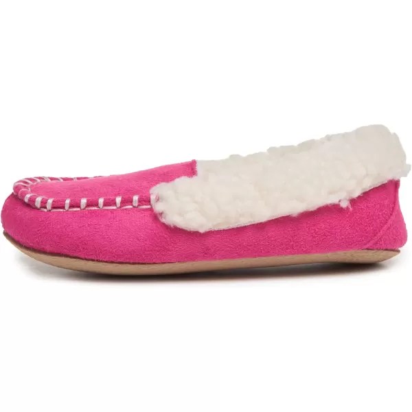 Laura Ashley Fleece Girls Moccasin Slippers, Indoor Outdoor Easy to Wear Home Shoes for Kids