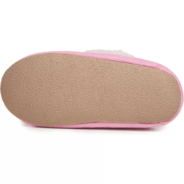 Laura Ashley Fleece Girls Moccasin Slippers, Indoor Outdoor Easy to Wear Home Shoes for Kids