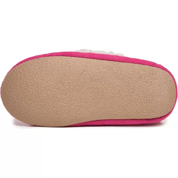 Laura Ashley Fleece Girls Moccasin Slippers, Indoor Outdoor Easy to Wear Home Shoes for Kids