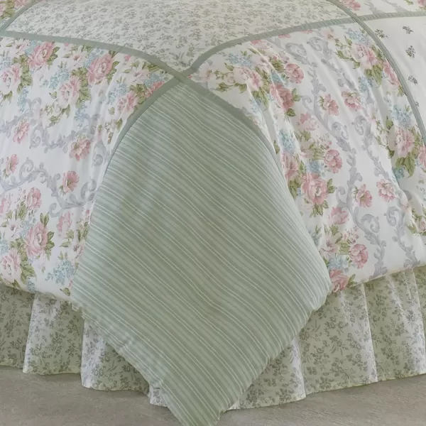 Laura Ashley - Full Comforter Set, Reversible Cotton Bedding with Matching Shams &amp; Bedskirt, Stylish Home Decor for All Seasons 