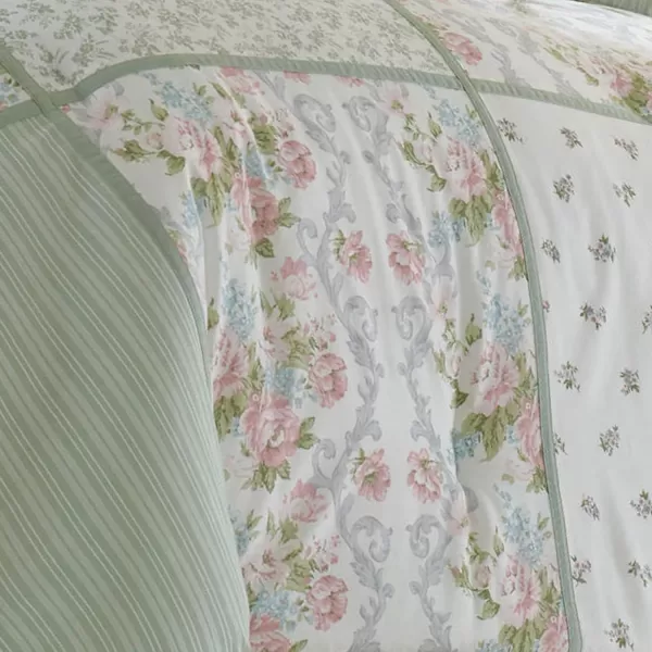 Laura Ashley - Full Comforter Set, Reversible Cotton Bedding with Matching Shams &amp; Bedskirt, Stylish Home Decor for All Seasons 