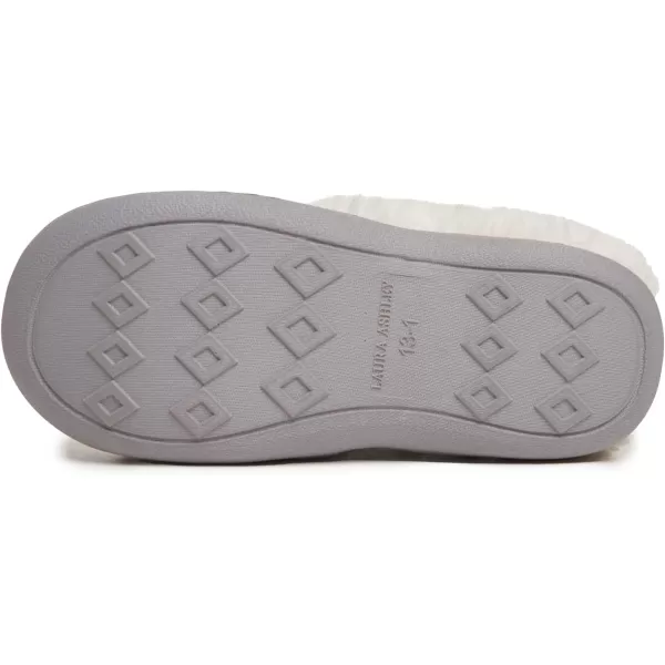 Laura Ashley Girl's Box/Close/Diamond Stitch Knit Clog Slippers with Pom Poms