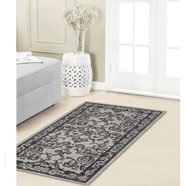 Laura Ashley Halstead Jacquard Chenille 27" x 45" Accent Rug, Gray