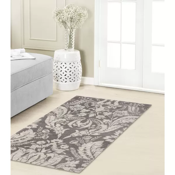 Laura Ashley Halstead Jacquard Chenille 27" x 45" Accent Rug, Gray