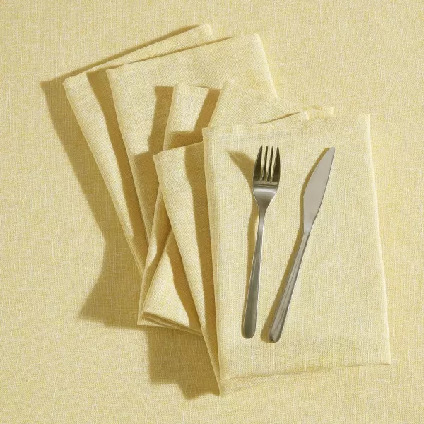 Laura Ashley Harper Luxuriously Smooth Fabric Napkins for Formal or Casual Dining, Holiday, Banquet, Wedding or Party, Set of 6 Napkins, Gold