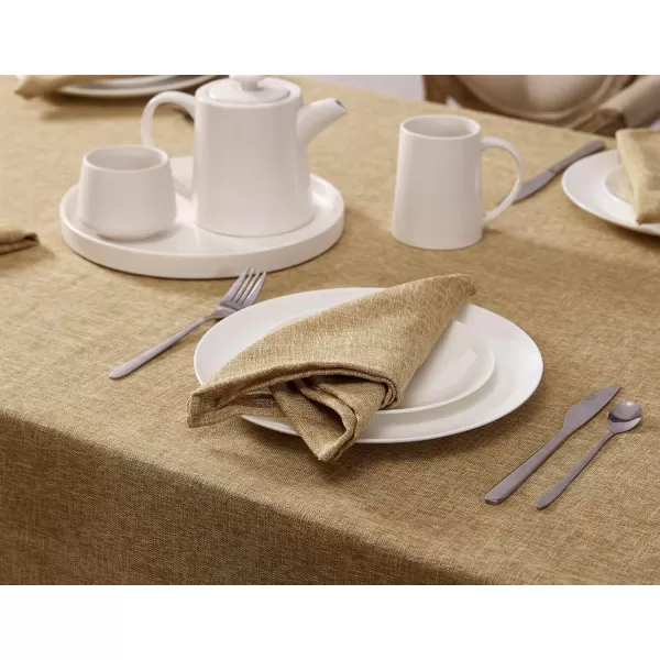 Laura Ashley Harper Luxuriously Smooth Fabric Napkins for Formal or Casual Dining, Holiday, Banquet, Wedding or Party, Set of 6 Napkins, Gold