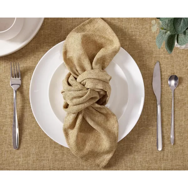 Laura Ashley Harper Luxuriously Smooth Fabric Napkins for Formal or Casual Dining, Holiday, Banquet, Wedding or Party, Set of 6 Napkins, Gold