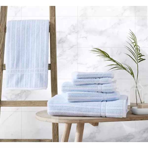 Laura Ashley Home 6pc Towel Set 100% Terry Cotton, Oeko-Tex Certified, Super Soft &amp; Absorbant, Medium-Weight, 6 Piece, Forever Eyelet