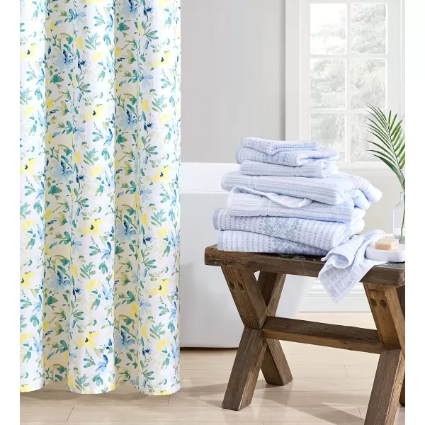 Laura Ashley Home 6pc Towel Set 100% Terry Cotton, Oeko-Tex Certified, Super Soft &amp; Absorbant, Medium-Weight, 6 Piece, Forever Eyelet