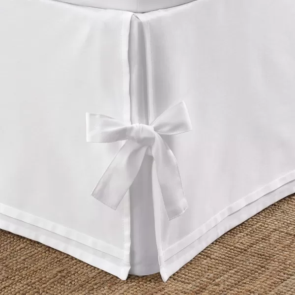 Laura Ashley Home - Corner Tied Tailored Bedskirt, Luxury Bedroom Decor, Wrinkle &amp; Fade Resistant 