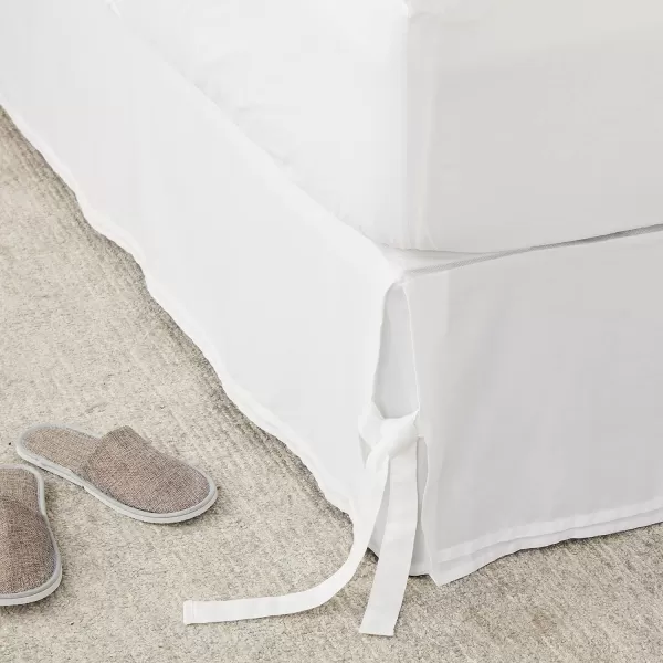 Laura Ashley Home - Corner Tied Tailored Bedskirt, Luxury Bedroom Decor, Wrinkle &amp; Fade Resistant 