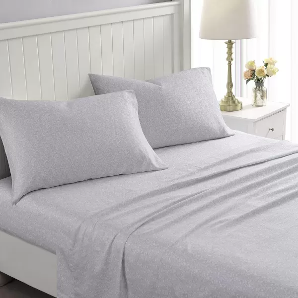 Laura Ashley Home - Full Sheets, Soft Sateen Cotton Bedding Set - Sleek, Smooth, &amp; Breathable Home Decor,Blossoming Blue