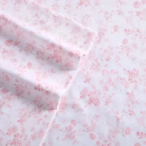Laura Ashley Home - Full Sheets, Soft Sateen Cotton Bedding Set - Sleek, Smooth, &amp; Breathable Home Decor,Blossoming Blue
