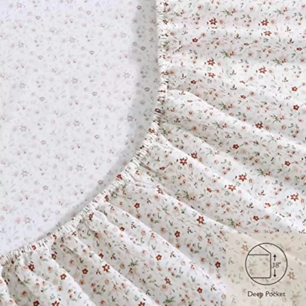 Laura Ashley Home - Full Sheets, Soft Sateen Cotton Bedding Set - Sleek, Smooth, &amp; Breathable Home Decor,Blossoming Blue
