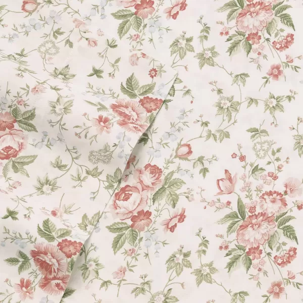 Laura Ashley Home - Full Sheets, Soft Sateen Cotton Bedding Set - Sleek, Smooth, &amp; Breathable Home Decor,Blossoming Blue