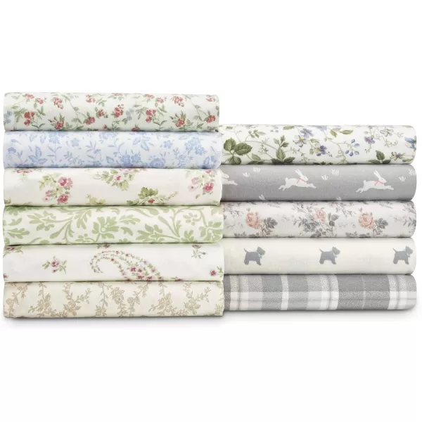 Laura Ashley Home - Full Sheets, Soft Sateen Cotton Bedding Set - Sleek, Smooth, &amp; Breathable Home Decor,Blossoming Blue