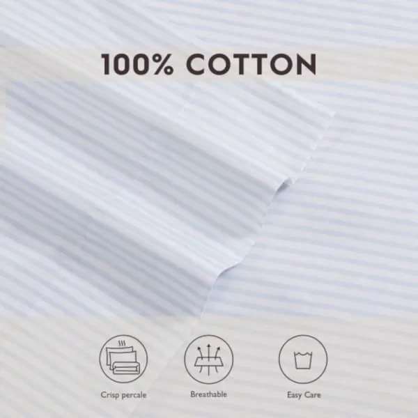 Laura Ashley Home - Full Sheets, Soft Sateen Cotton Bedding Set - Sleek, Smooth, &amp; Breathable Home Decor,Blossoming Blue
