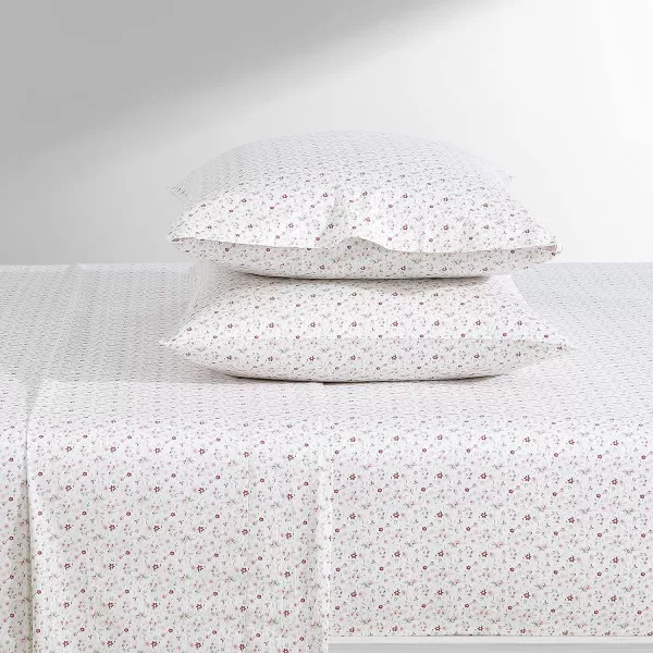 Laura Ashley Home - Full Sheets, Soft Sateen Cotton Bedding Set - Sleek, Smooth, &amp; Breathable Home Decor,Blossoming Blue