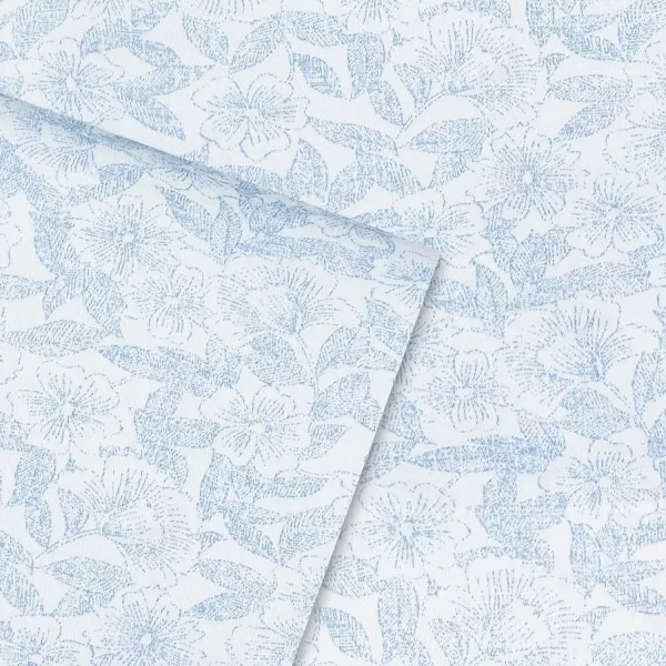 Laura Ashley Home - Full Sheets, Soft Sateen Cotton Bedding Set - Sleek, Smooth, &amp; Breathable Home Decor,Blossoming Blue