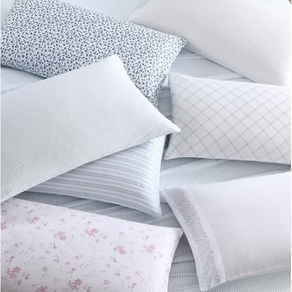 Laura Ashley Home - Full Sheets, Soft Sateen Cotton Bedding Set - Sleek, Smooth, &amp; Breathable Home Decor,Blossoming Blue