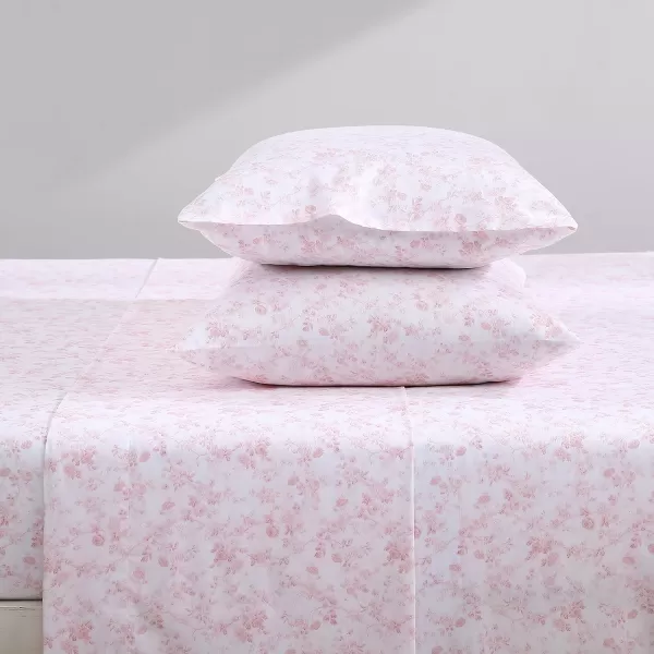 Laura Ashley Home - Full Sheets, Soft Sateen Cotton Bedding Set - Sleek, Smooth, &amp; Breathable Home Decor,Blossoming Blue