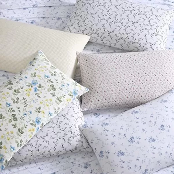 Laura Ashley Home - Full Sheets, Soft Sateen Cotton Bedding Set - Sleek, Smooth, &amp; Breathable Home Decor,Blossoming Blue