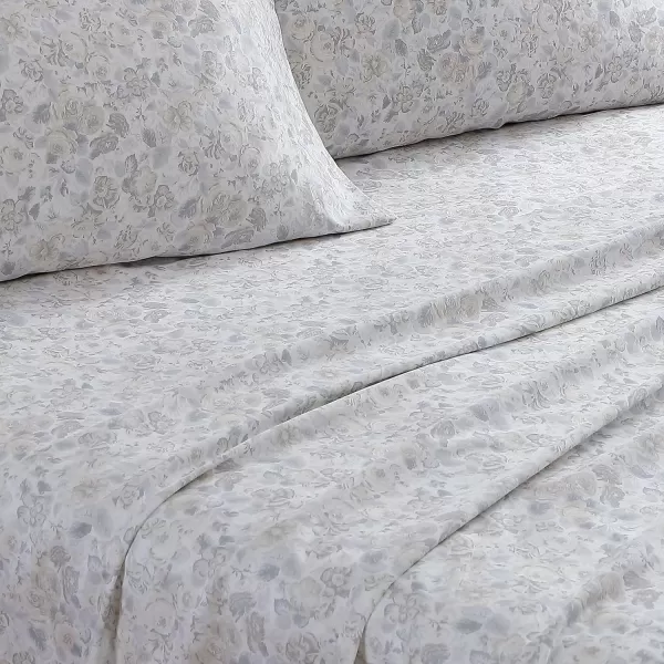 Laura Ashley Home - Full Sheets, Soft Sateen Cotton Bedding Set - Sleek, Smooth, &amp; Breathable Home Decor,Blossoming Blue