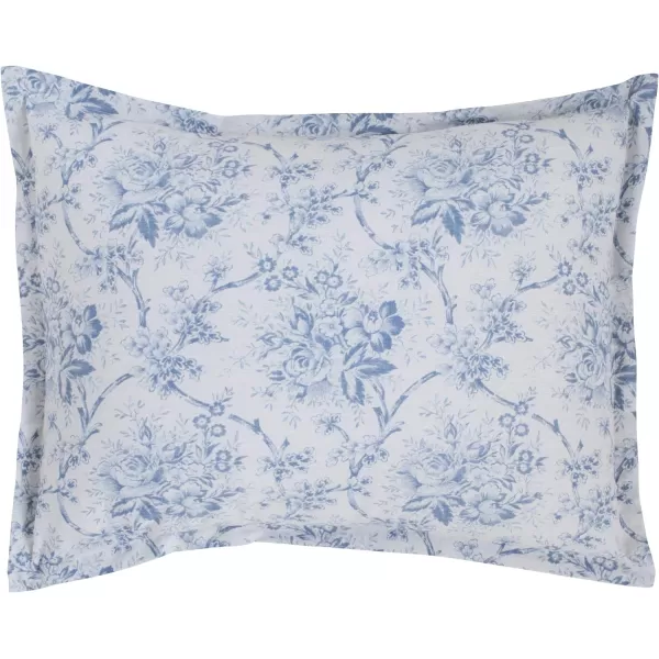 Laura Ashley Home - King Comforter Set, Reversible Cotton Bedding, Includes Matching Shams with Bonus Euro Shams &amp; Throw Pillows 