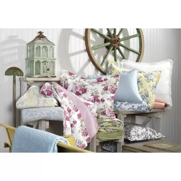 Laura Ashley Home | Melany Collection | Luxury Premium Ultra Soft Quilt Coverlet, Comfortable &amp; Lightweight All Season Bedding, Queen, Yellow